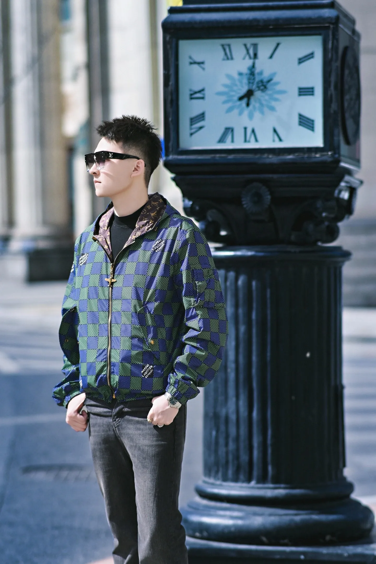 Louis Vuitton/Louis Vuitton presbyopic checkerboard double-sided jacket